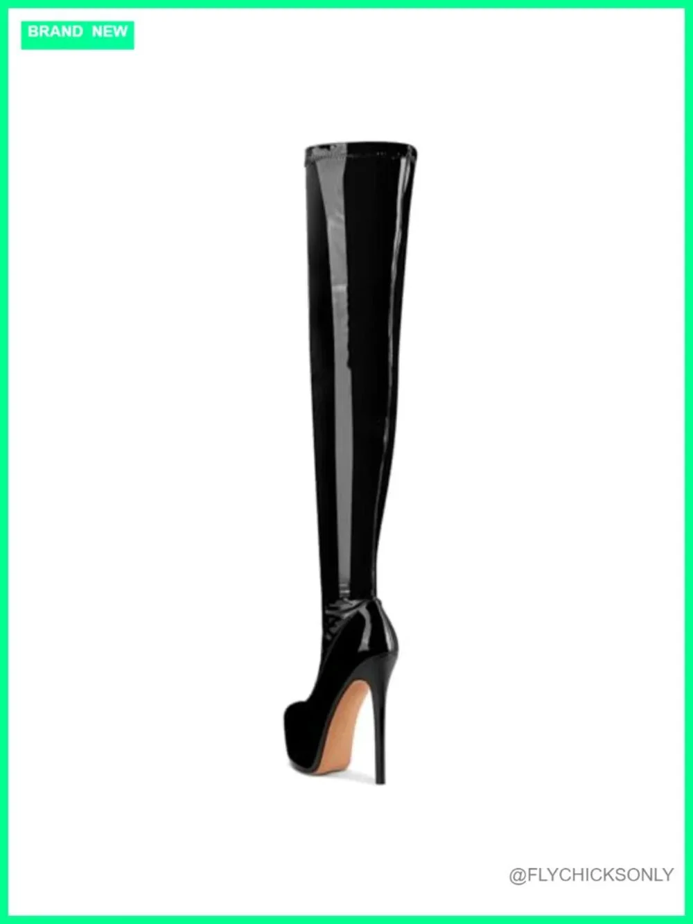Patent Leather Over The Knee Stiletto Platform Thigh High Boots 5.9